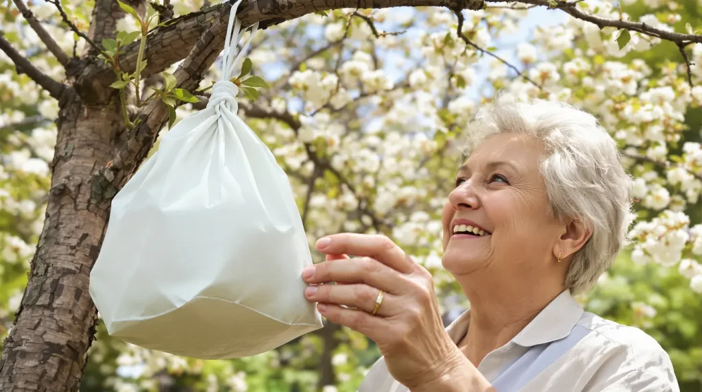 Ce sac en papier kraft accroché dès aujourd'hui à une branche suffit à éloigner les frelons asiatiques de votre jardin tout l'été