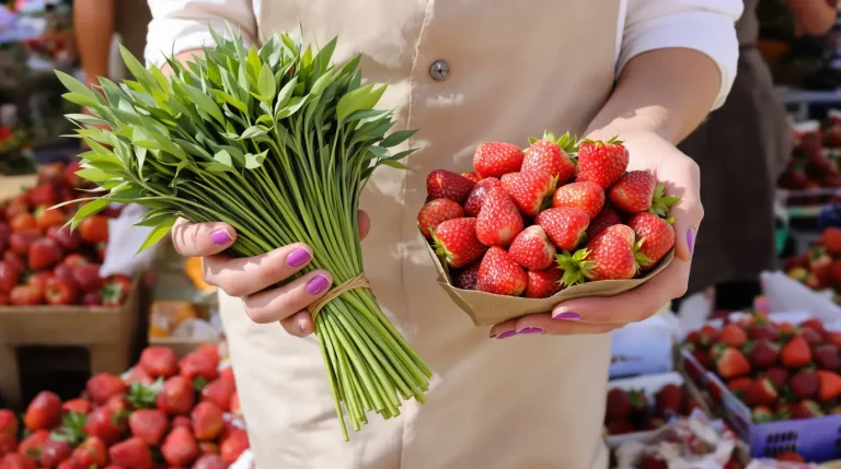 Grâce aux productions d’asperges et de fraises, les consommateurs sont aux anges au marché local