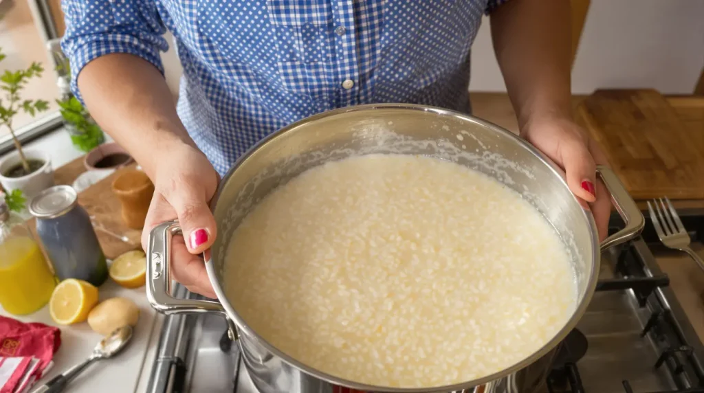 Je ne pensais pas que l'eau de cuisson du riz puisse m'être si utile : désormais, je ne la jette plus