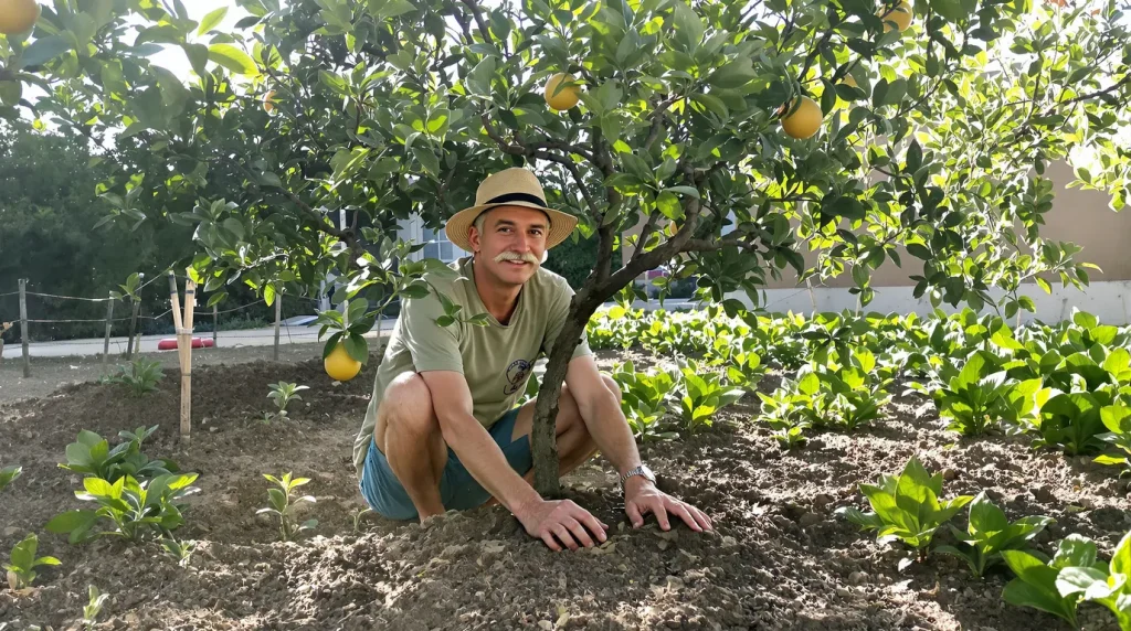 Je suis ravi d'avoir un jardin, surtout pour mes arbres fruitiers autrefois sur mon balcon