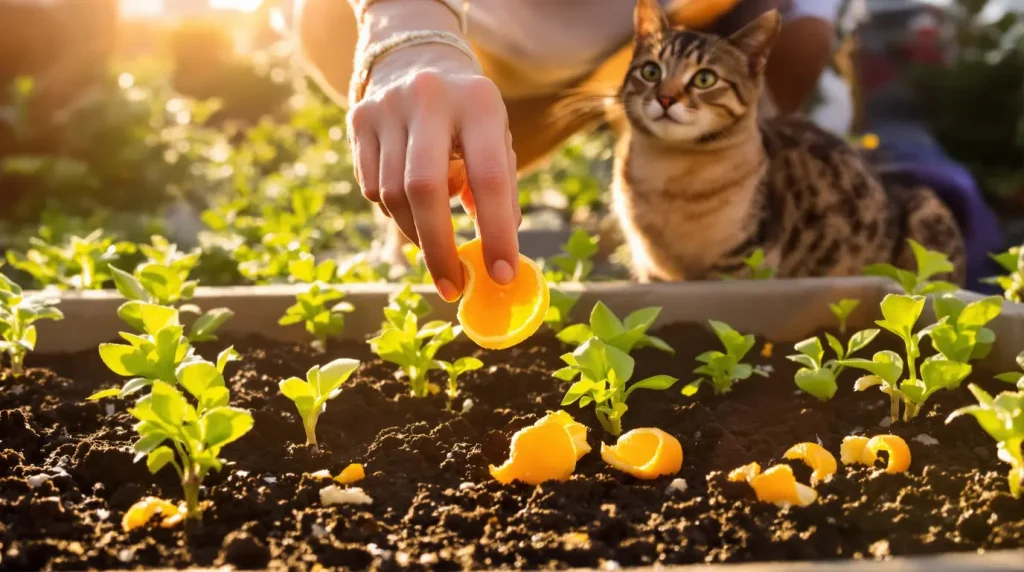 « Ne jetez plus cette peau de fruit » car son odeur éloigne les chats de votre potager en un clin d’œil