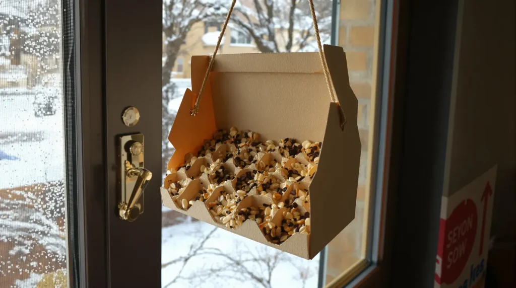 Ne jetez plus vos vieilles boîtes d’œufs, elles sont vraiment utiles au jardin pour attirer les oiseaux cet hiver