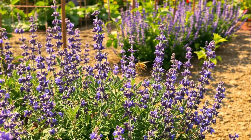 Plantée près du potager, cette vivace de jardin sec attire plus d'abeilles que la lavande et demande très peu d'arrosage