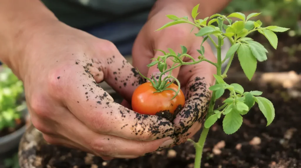Si vous attendez que votre plant de tomate penche pour le tuteurer, la marque sur la tige ne partira jamais