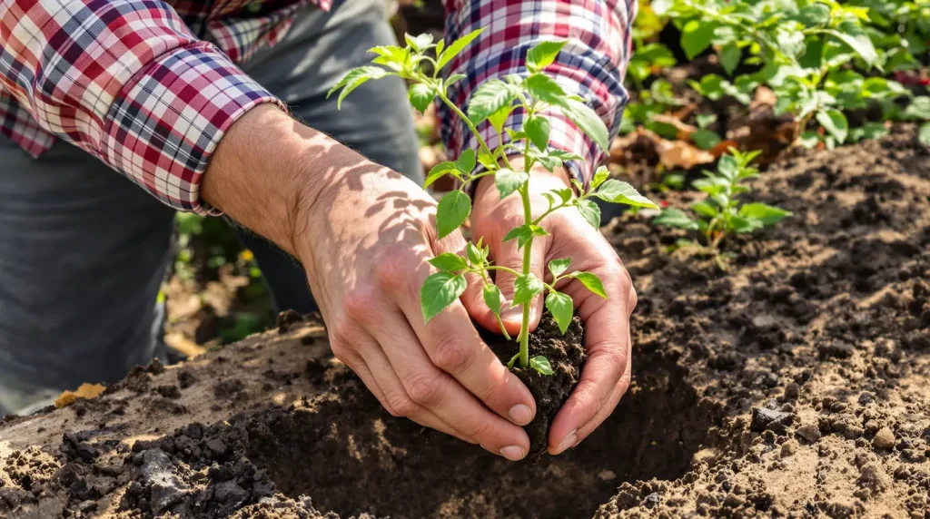 « Tu plantes tes tomates trop haut » : un pépiniériste m'a montré où enterrer la tige pour empêcher le mildiou