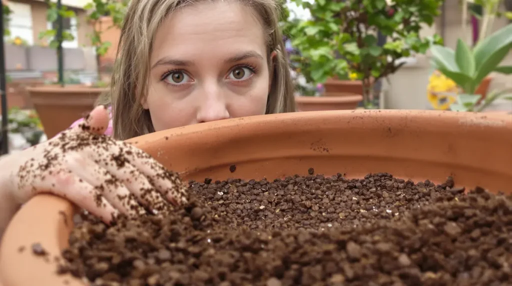 J'étalais du marc de café pour nourrir mes plantes : en grattant la croûte au bout d'un mois, j'ai enfin compris pourquoi elles crevaient de soif