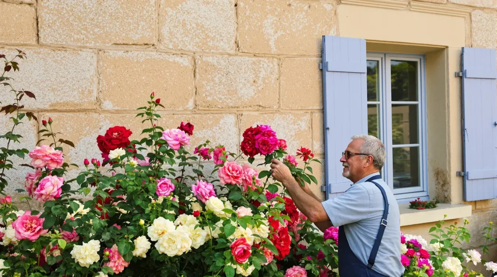 Les anciens plantaient des roses trémières contre le mur et ce n'était pas pour la déco : regardez bien ce qu'elles font au sol