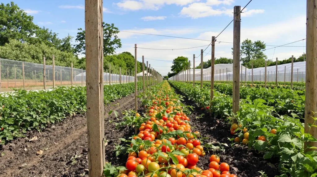 Tomates : la méthode Florida Weave des maraîchers qui remplace dix tuteurs en bambou par seulement deux piquets et une ficelle